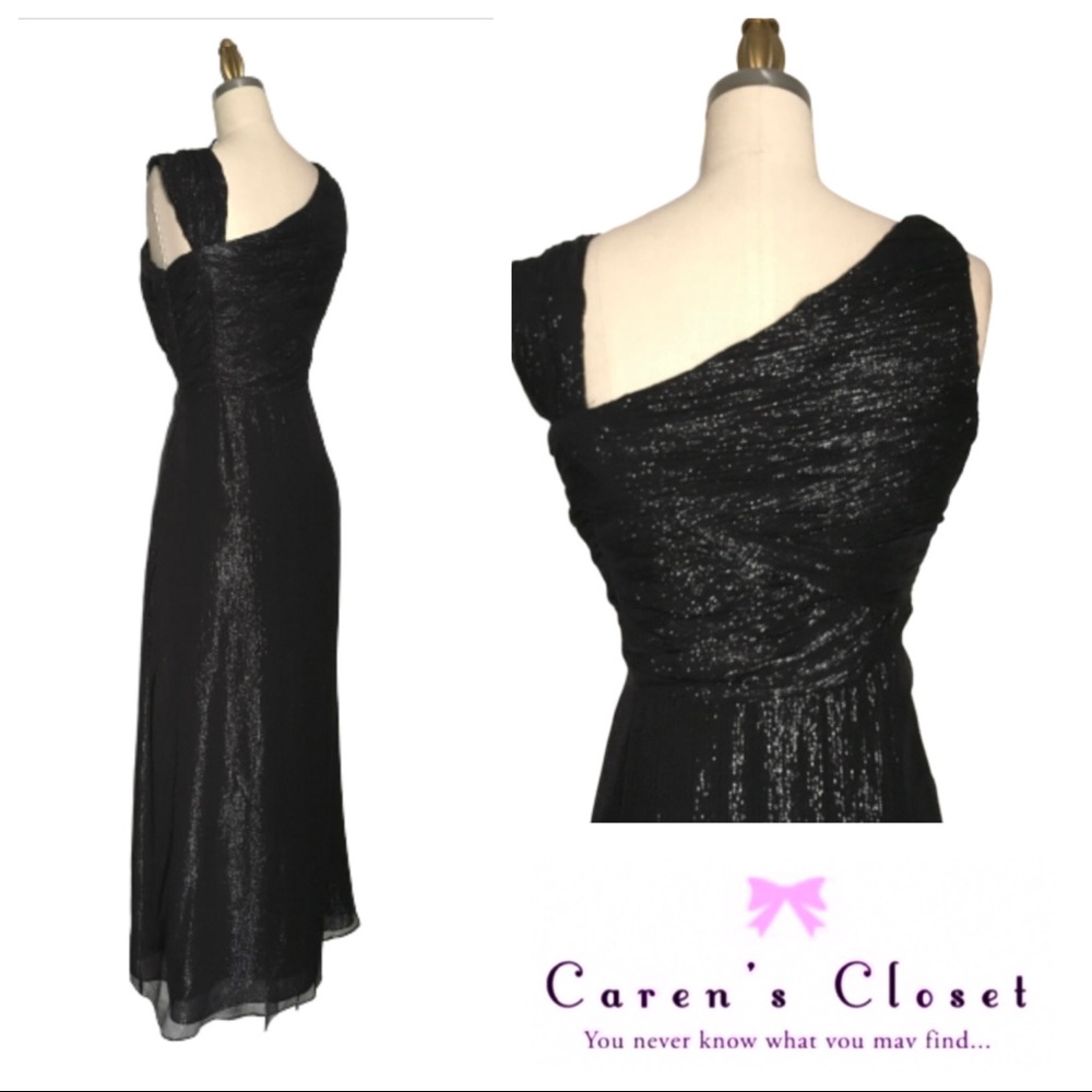 Vintage Victoria Royal Black Asymmetrical Gown - Picture 6 of 6